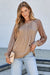Lace Patchwork Long Raglan Sleeve Pleated Top