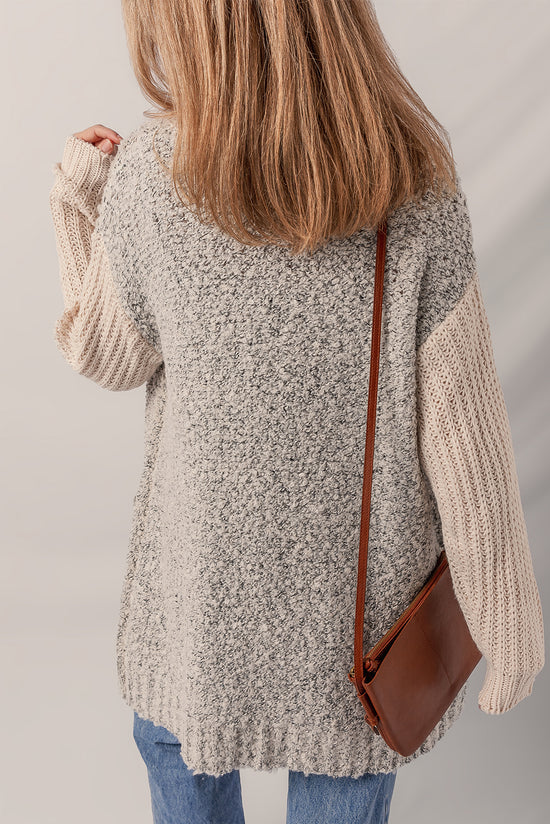 Tasche laterali a blocco colore aperto cardigan
