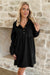 Oatmeal Corduroy Half Button Collared Long Sleeve Mini Dress