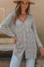 Grey Hollow-out Openwork Knit Cardigan