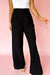 Pantalon droit ample à taille haute élastique rouge vif avec détails plissés