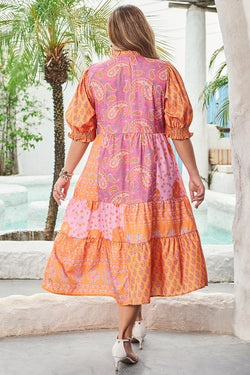 Tiep di pentola mista floreale rosa boho paisley