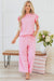 Pantaloni a gamba con manicotto artolpe perle testuriti rosa