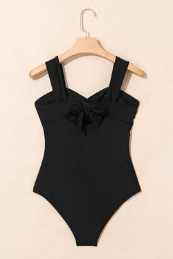 Black Tut Out Twist Out Bowknot Swimsuit senza pezzo
