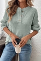 Haut en tricot Henley rose à épaules tombantes et texture côtelée
