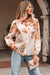 Orange Floral Puff Sleeve Lightweight Shirt