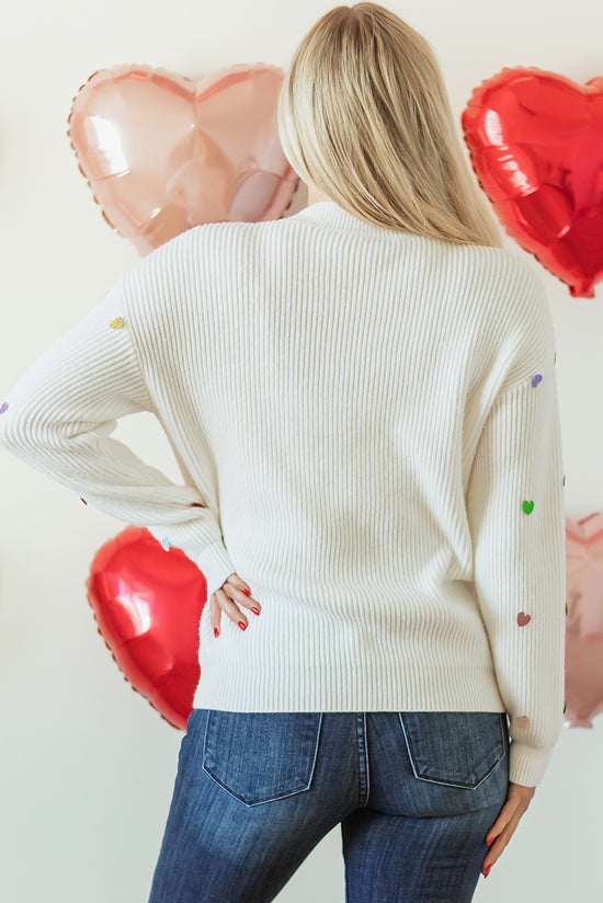 Sweater bege lantejoulo de lantejouno malha de malha