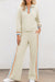 Black Striped Patchwork Quarter Zip Pullover Loose Pant Set