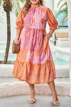 Tiep di pentola mista floreale rosa boho paisley