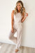 White Ribbed Texture Checkered Print 2pcs Tank and Pants Set