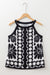 Black abstract Dot Flower Print Tank Toque