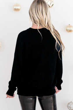 Tinsel preto Merry and Bright Graphic Christmas Sweater