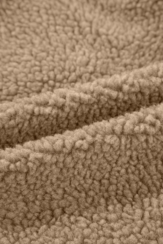 Pale Khaki Fleece zip up up cordon de casse-cordon