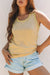 Tanilla de tanque Metallic Metallic Edge Scoop Neck