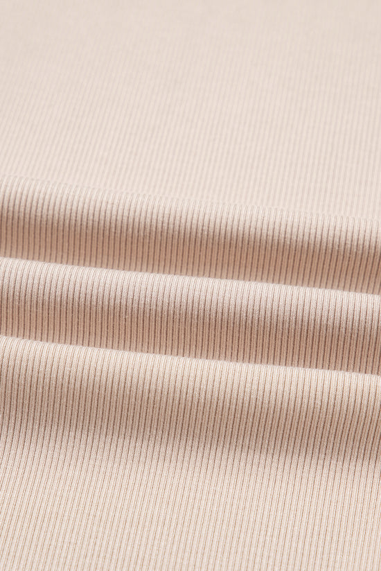 Jet Stream Solid Color Oversize Slit Sweatshirt Ribbed Leggings 2pcs Set