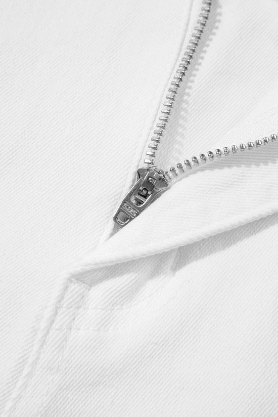 Sail Blue Shorts de jean de la taille haute de l'ourlet feston