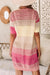 Cardigan a maglia ombre a manica corta a costola rosa