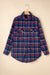 Jacket de bolsillo de la aleta a cuadros azul marino
