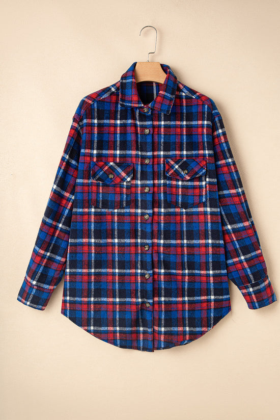 Jacket de bolsillo de la aleta a cuadros azul marino
