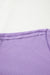 Tapa de textura de cuello en V de costura de costura expuesta blanca