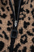Giacca tasca laterale con cerniera con cerniera con stampa leopardata kaki