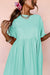 Vestido de babydoll de borde crudo de color sólido azul cielo