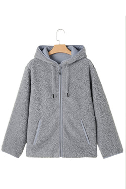 Pale Khaki Fleece zip up up cordon de casse-cordon