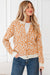 Khaki Leopard Drop Shoulder Chunky Knitted Cardigan Sweater