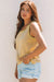 Tanilla de tanque Metallic Metallic Edge Scoop Neck