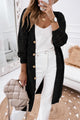 Grey Hollow-out Openwork Knit Cardigan