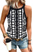 Black abstract Dot Flower Print Tank Toque