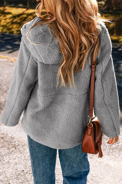 Pale Khaki Fleece zip up up cordon de casse-cordon