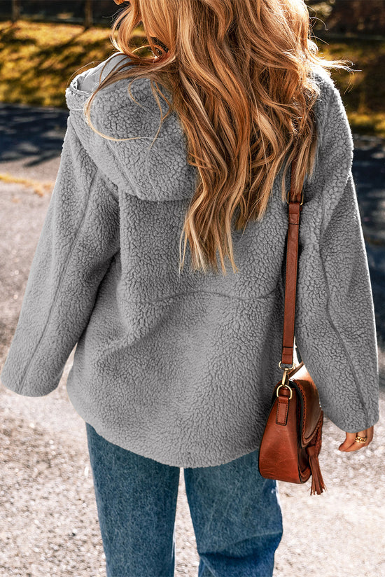 Pale Khaki Fleece zip up up cordon de casse-cordon