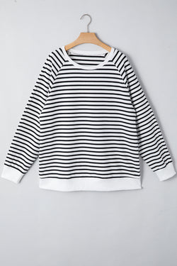 Rayas de raglan negras hendiduras laterales sueltas