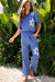 Lilac Floral Patch Exposed Seam Raw Edge Pants Set