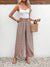 Black Bohemian Print Slit Wide Leg Smocked High Waist Pants