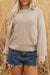 Pergamena con textura mista patchwork maglione a maniche soffice a maglia