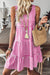 Sky Blue Stripe U Neck Maneveless Fit Fit Mini Vestido