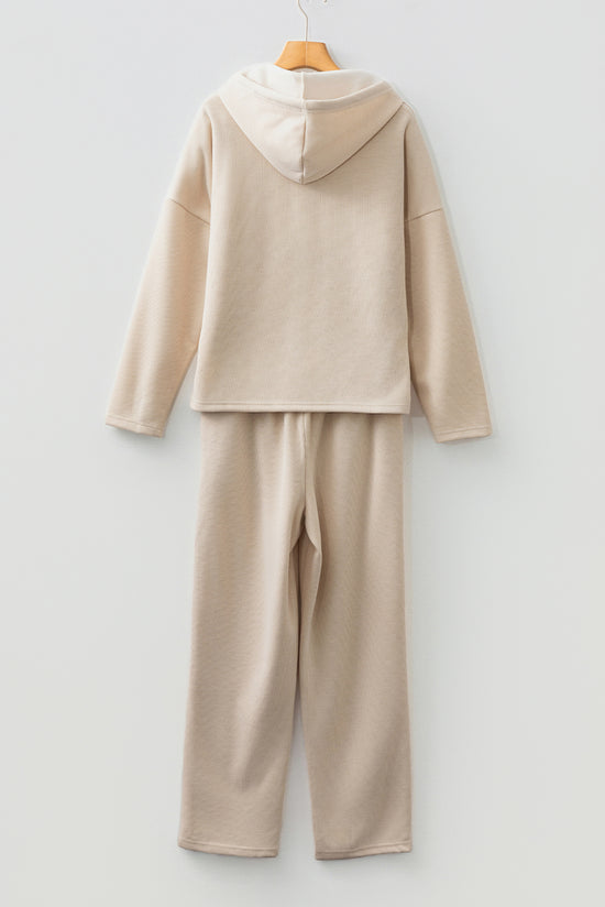 Traje de pana con sudadera con capucha y pantalones de cintura alta con cordón ajustable y encaje Jet Stream