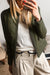 Sage Green Solid Faux Leather Zipper Slim Fit Bomber Jacket