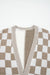 Cardigan a scacchi a scacchi a scacchi marrone