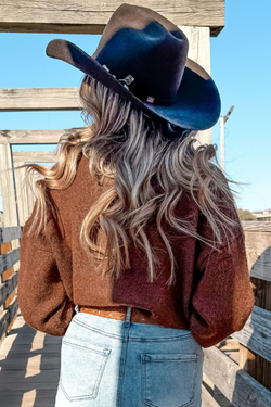 Caffè ci vediamo cowboy ricamato maglione grafico occidentale