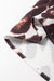 Dark Brown Contrast Trim Patchwork Leopard Print Half Sleeve Shirt
