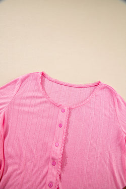 Bonbon Delicate Texture Cropped Cami Shorts and Cardigan 3pcs Lounge Set