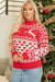 Padrão de coração de rena de Natal vermelho de fiery