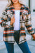 Chaqueta con bolsillos y estampado de cuadros geométricos caqui