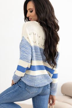 Maglione a manicotto a boccone a blu chiaro