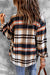 Chaqueta con bolsillos y estampado de cuadros geométricos caqui