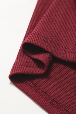 Danhlia Red Mesh Mangueta Slim Slim Fit V Decont Top