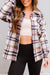 Shacket con tasca con stampa a quadri geometrica rosa